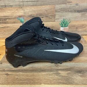 NIKE Vapor Carbon Elite Mens Hyperfuse 3/4 Football Cleats BLACK mens 13